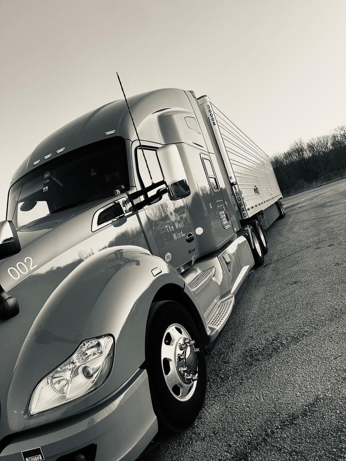 The West Wind refrigerated truck on the road