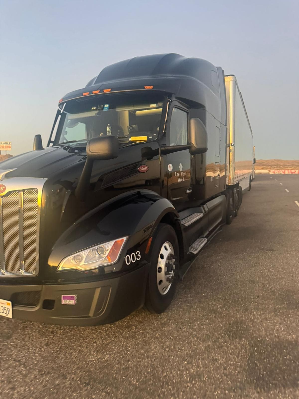 The West Wind refrigerated truck on the road